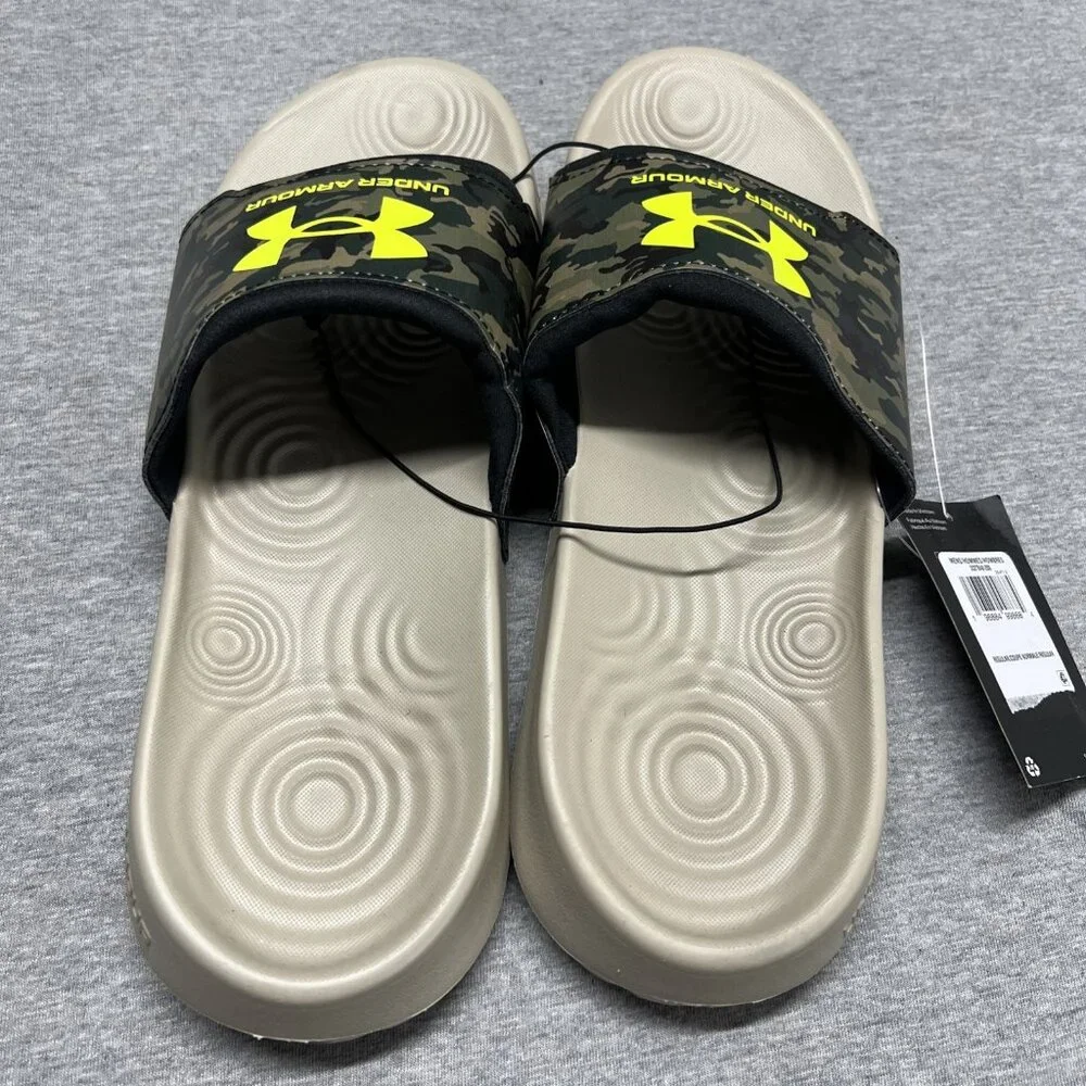 Under Armour Ignite Camo‎ Logo UA  Men Slip On Casual Sandal Slides Sz 10